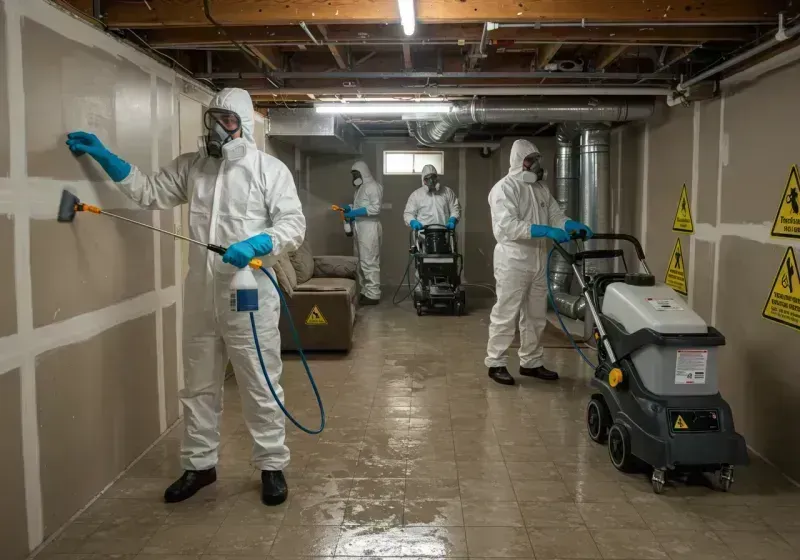 Basement Moisture Removal and Structural Drying process in Marbury, AL